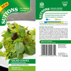 Suttons Salad Leaves Oriental Wonders Mix