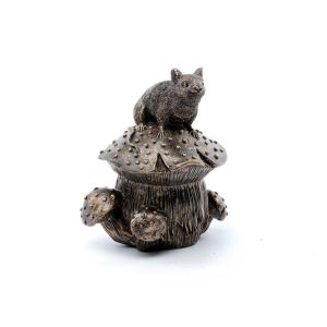 Jardinopia Antique Bronze Feeder Friend Mouse Toadstool